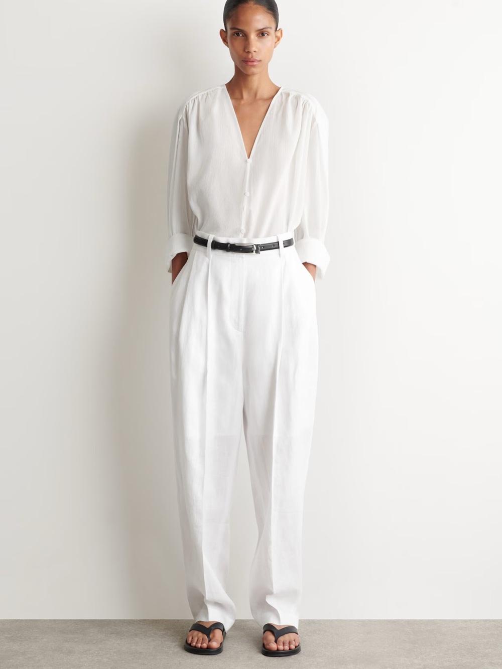 NWT (size 2) COS TAILORED LINEN BARREL-LEG PANTS